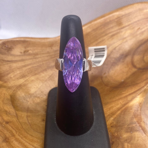 Purple Crystal  Oval Ring