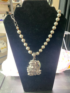 Silver Santa Claus Necklace