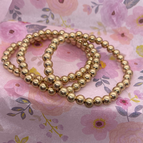 Gold Tone Ball Stretch Bracelet