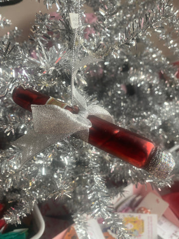 5 inch Glass Cigar Christmas Ornament