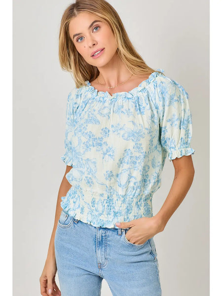 Double Gauze Off or On Shoulder Short Sleeve Top