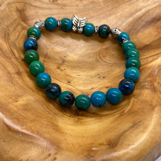 Shades of Green Blue Round Stretch Bracelet