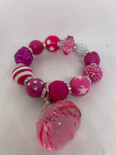 Custom Sandra Ling Stretch Pink Bracelet