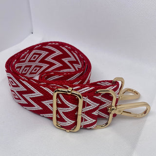 Red White Chevron Guitar Strap
