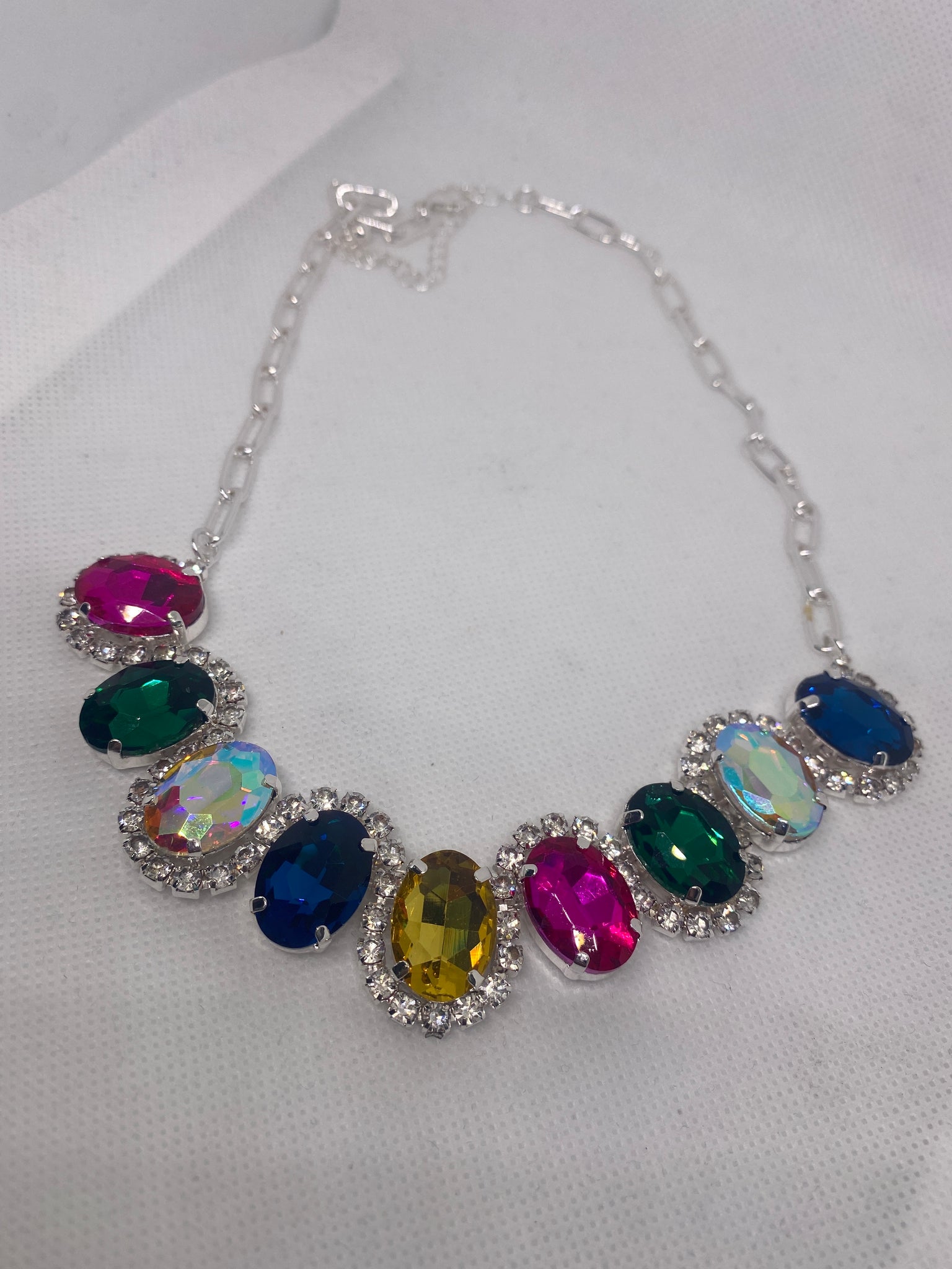 18 inch Crystal w/ Rhinestone Paperclip Paper Clip Necklace