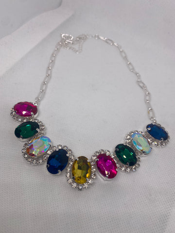 18 inch Crystal w/ Rhinestone Paperclip Paper Clip Necklace