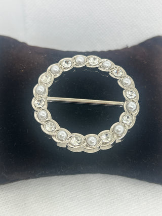 Silver Rhinestone Faux Pearl Rhinestone T Shirt Clip