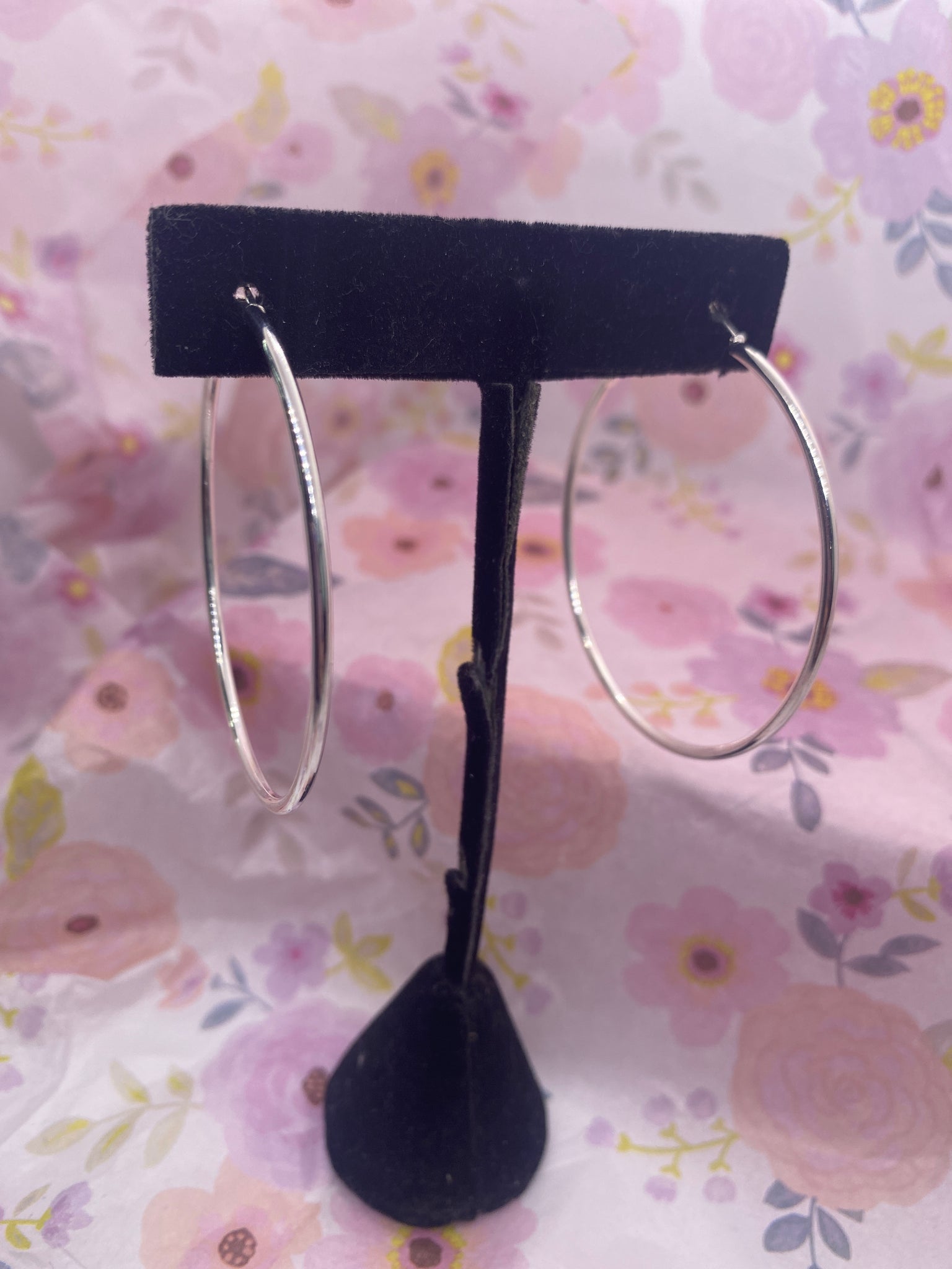 Silver Tone 1.75” inch Hoop Earring