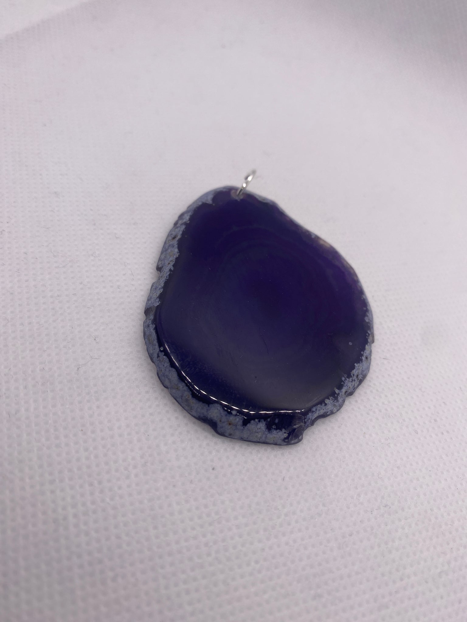 Purple Agate Necklace Scarf Charm