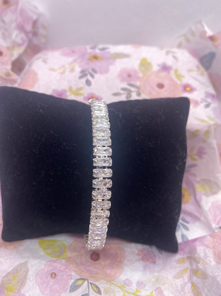 Rectangle Crystal Bangle Bracelet