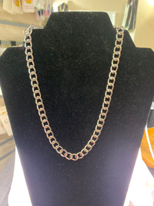 18 inch Silver 7mm Curb Chain Necklace