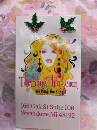 Christmas Poinsettia Post Earrings