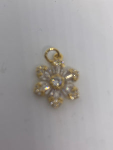 18K Gold Filled Pave Flower Charm