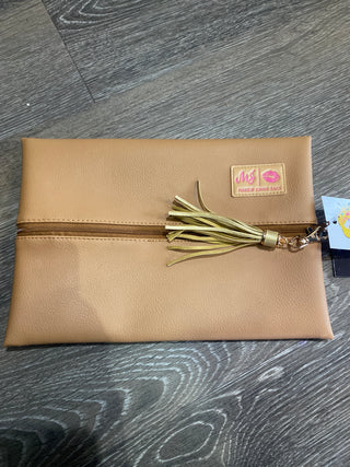 Taupe Print Make up Junkie Medium Flat Lay Bag