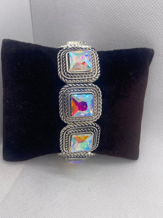Clear Square AB Stone Stretch Bracelet