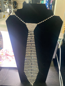 Crystal Rhinestone Necktie Necklace