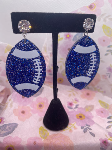 Acrylic Glitter Lions Football Earrings