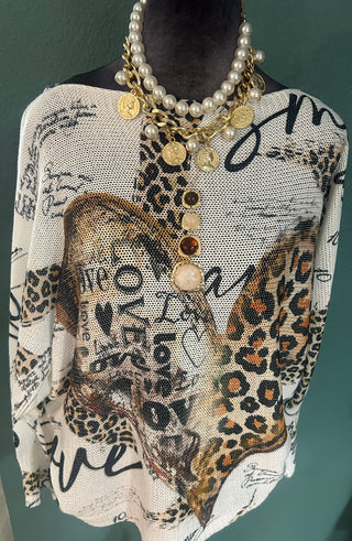 Made in Italy Wild Heart Leopard Sweater