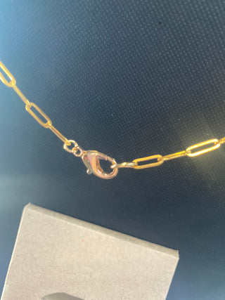 34 inch Gold Tone Paper Clip Necklace Chain
