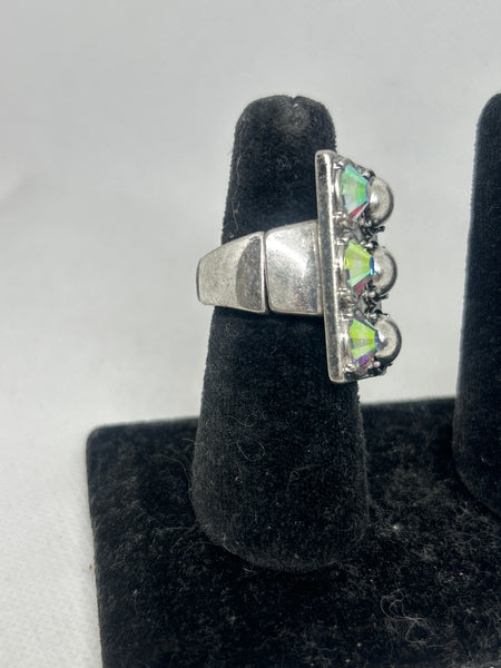 Crystal & Siver Dome Stretch Ring