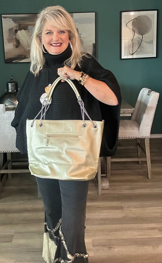 Iridescent Gold Statement Tote Purse