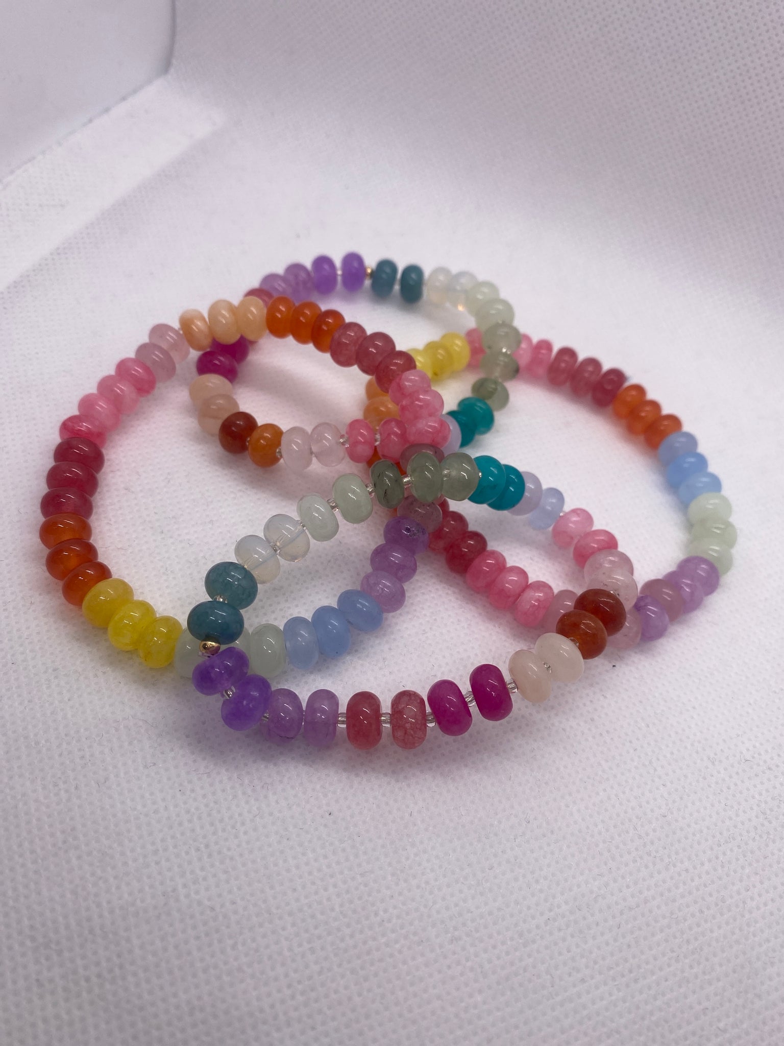 Multi Color Candy Bead Stretch Bracelet