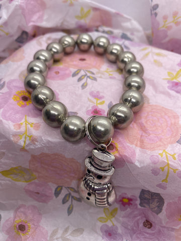 Silver Stretch Snowman Bracelet