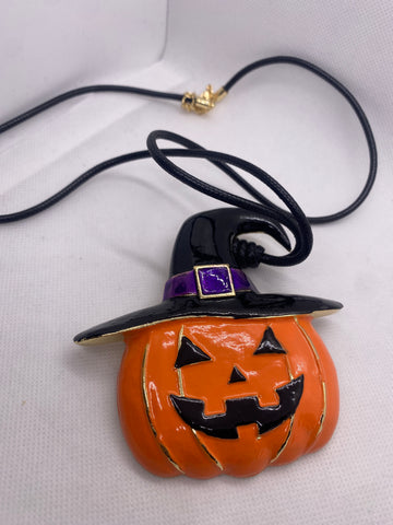 Giant Pumpkin Necklace on 38 inch Rubber Chain