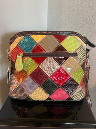 Colorful Genuine Leather Flower Crossbody Cross body Sling Purse