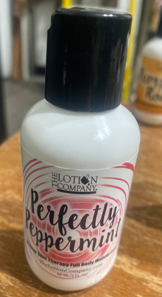 Bottle of 'Perfectly Peppermint' lotion MADE IN THE usa
