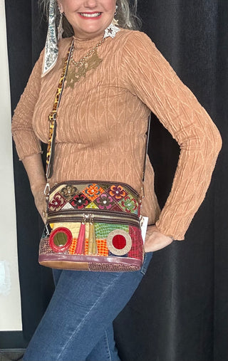 Colorful Genuine Leather Crossbody Cross body Sling Purse