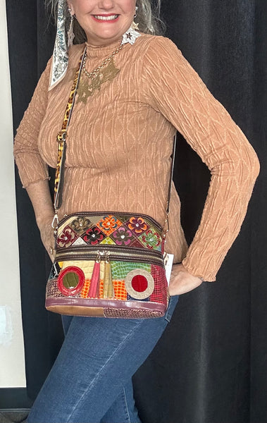 Colorful Genuine Leather Crossbody Cross body Sling Purse