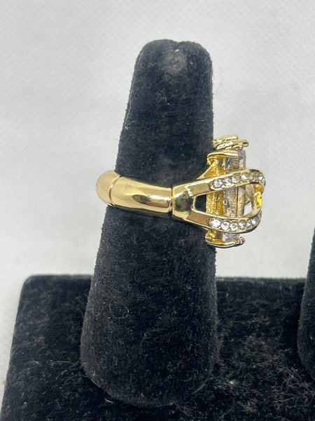 Light Purple Gold Tone Stretch Ring