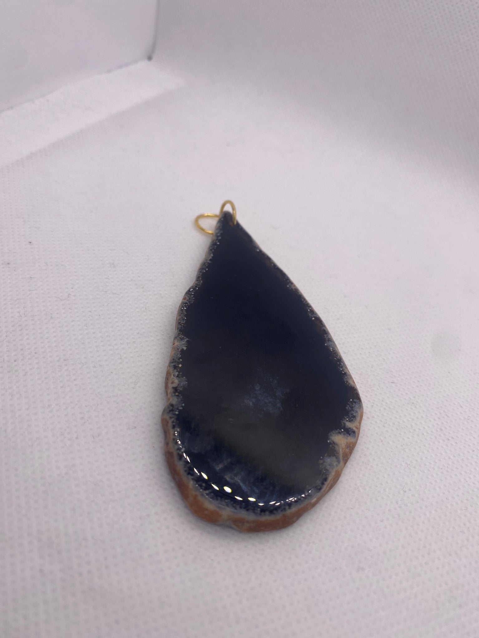 Custom Cut Three and Half Inches Long Black Agate Stone