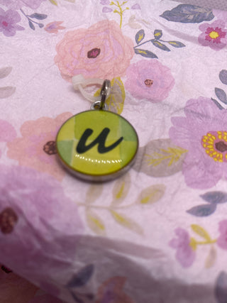 Ganz Round  U Initial Charm for Necklace or Bracelet
