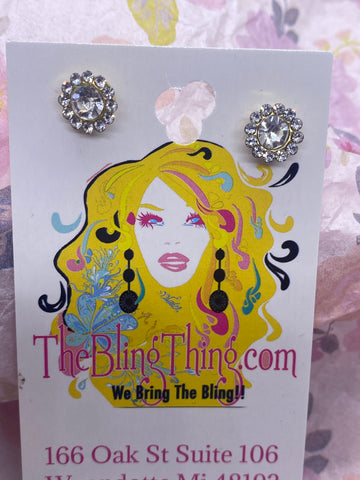 Crystal Rhinestone Daisy Post Earrings