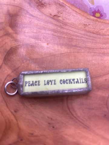 Peace Love Cocktails Vintage Inspired Charm Bracelet Necklace