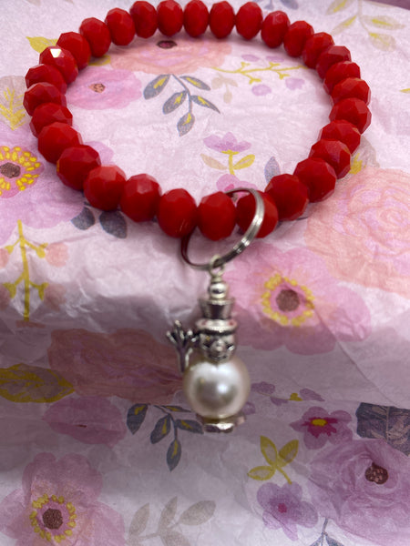 Red Snowman Stretch Bracelet