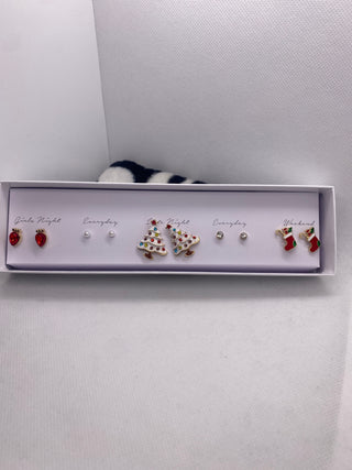 Christmas Days of The Week Post Earrings Christmas Lights
