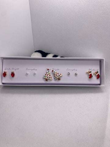 Christmas Days of The Week Post Earrings Christmas Lights