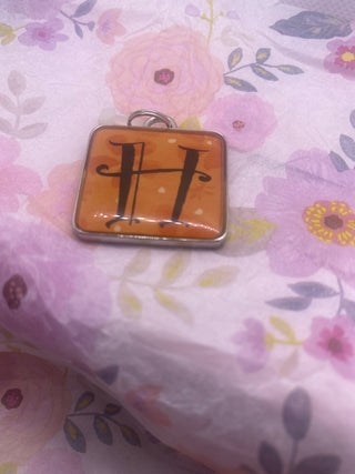 Ganz Square  H Initial Charm for Bracelet or Necklace