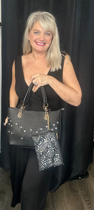 Set of Two Rhinestone Accents Purses