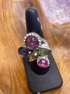 Pink Green Yellow Purple Stretch Ring