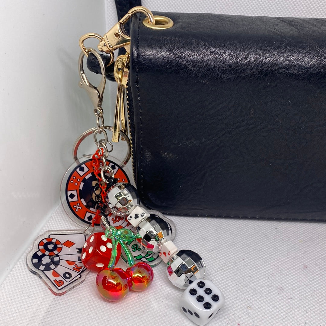 Roll the Dice on a Poker Game Key ring Keychain