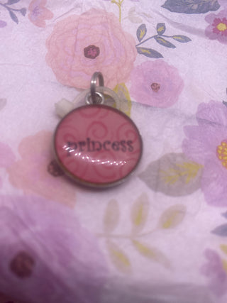 Ganz Round Pink Princess Charm For Necklace Keyring Bracelet