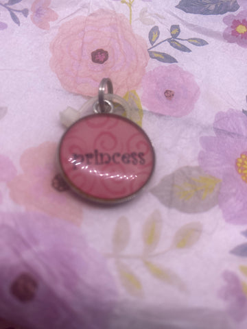 Ganz Round Pink Princess Charm For Necklace Keyring Bracelet