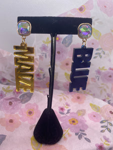 Maize Blue Custom Earrings