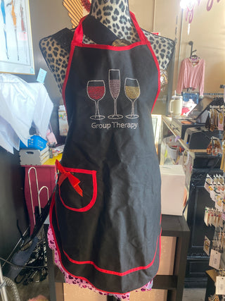 Group Therapy Sweetheart Style Rhinestone Wine Apron