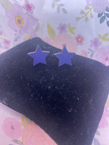 Dark Blue Star Hypoallergenic Nickel Free Post Earrings