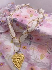 Braided Heart Scarf Necklace